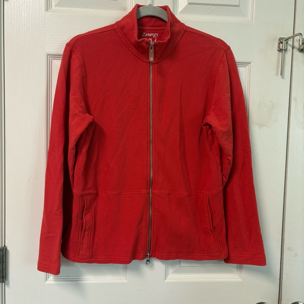 Zenergy by Chicos jacket, chicos size 1 (medium 8/10) 2-way zipper jacket
